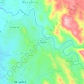 Mappa topografica Sitio Bacao, altitudine, rilievo