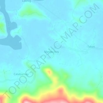 Mappa topografica Mangkasay, altitudine, rilievo
