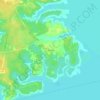 Mappa topografica Powell, altitudine, rilievo