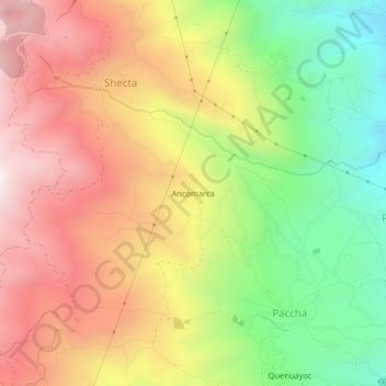 Mappa topografica Ancomarca, altitudine, rilievo