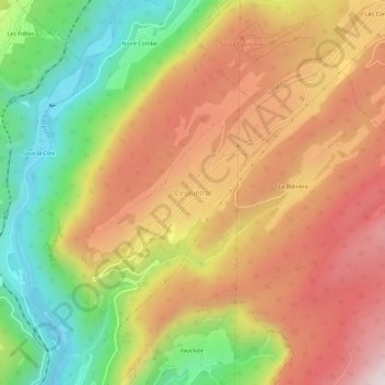 Mappa topografica Cinquétral, altitudine, rilievo