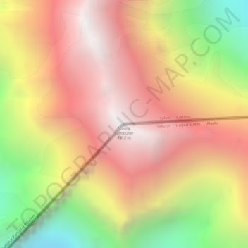Mappa topografica Mount Vancouver, altitudine, rilievo