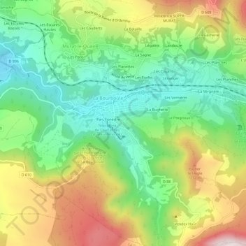Mappa topografica Fenestre, altitudine, rilievo