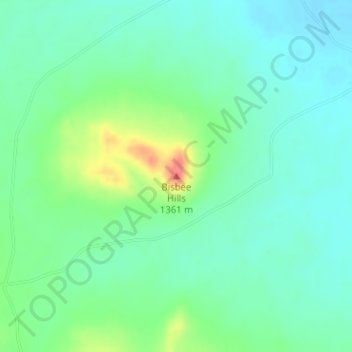 Mappa topografica Bisbee Hills, altitudine, rilievo