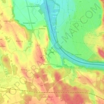 Mappa topografica Haag, altitudine, rilievo
