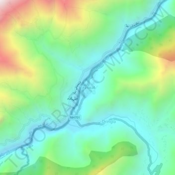 Mappa topografica Teetwal, altitudine, rilievo