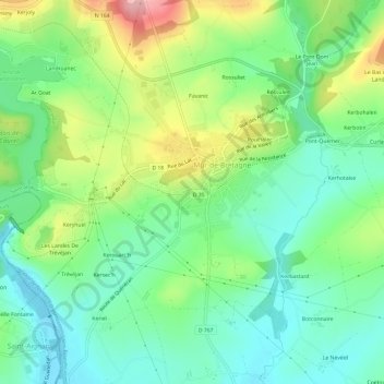 Mappa topografica La Gare, altitudine, rilievo