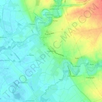 Mappa topografica Les Échelles, altitudine, rilievo
