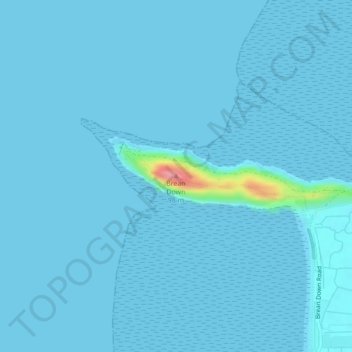 Mappa topografica Brean Down, altitudine, rilievo