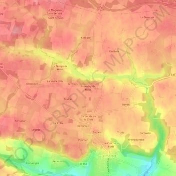 Mappa topografica Brunelay de Haut, altitudine, rilievo