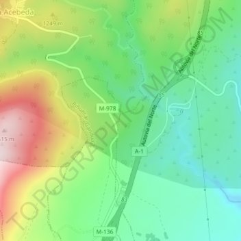 Mappa topografica La Alberca, altitudine, rilievo