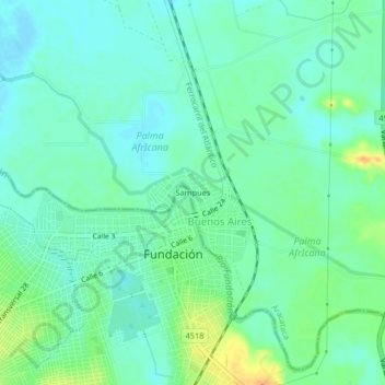 Mappa topografica Sampues, altitudine, rilievo