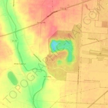 Mappa topografica Scioto, altitudine, rilievo