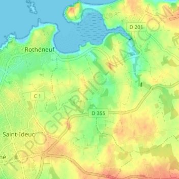 Mappa topografica Saint-Vincent, altitudine, rilievo