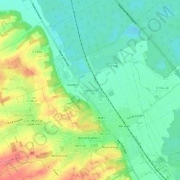 Mappa topografica Landstrasse, altitudine, rilievo