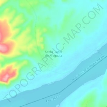 Mappa topografica Santa Isabel do Araguaia, altitudine, rilievo