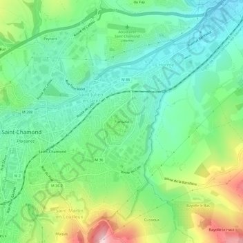 Mappa topografica Fonsala, altitudine, rilievo