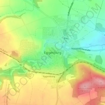 Mappa topografica Eggenburg, altitudine, rilievo