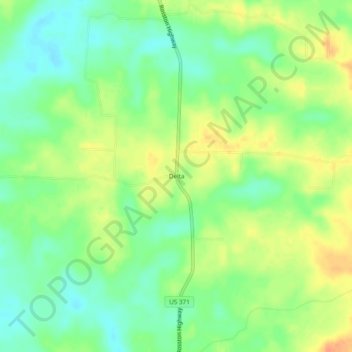 Mappa topografica Delta, altitudine, rilievo