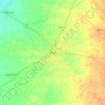 Mappa topografica Losal, altitudine, rilievo