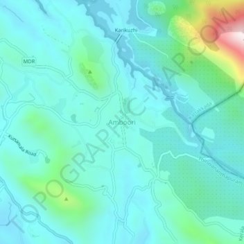Mappa topografica Amboori, altitudine, rilievo