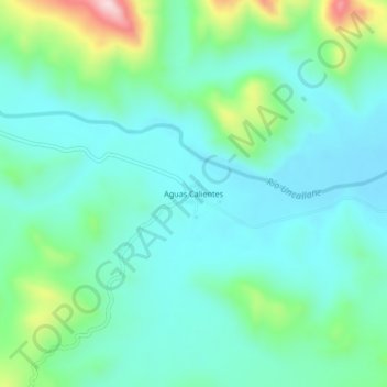 Mappa topografica Aguas Calientes, altitudine, rilievo
