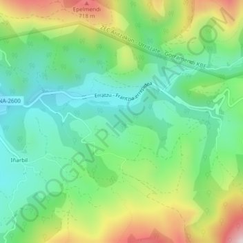 Mappa topografica Arate, altitudine, rilievo