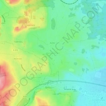 Mappa topografica Reinhardsried, altitudine, rilievo