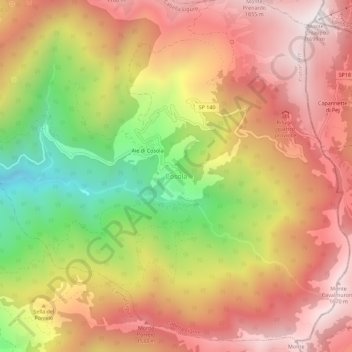 Mappa topografica Cosola, altitudine, rilievo