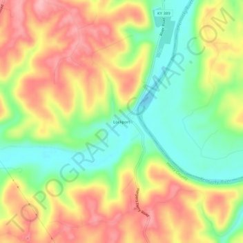 Mappa topografica Lockport, altitudine, rilievo