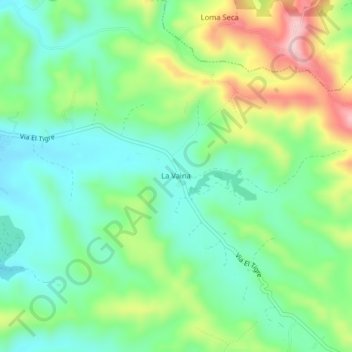 Mappa topografica La Vaina, altitudine, rilievo