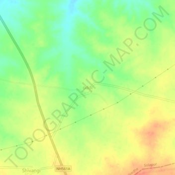 Mappa topografica oddi, altitudine, rilievo