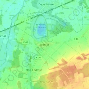 Mappa topografica Eddesse, altitudine, rilievo