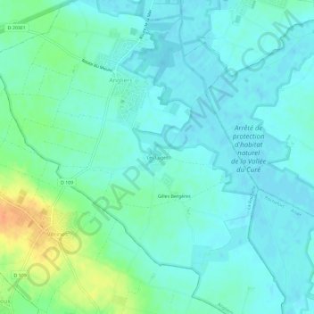 Mappa topografica Les Loges, altitudine, rilievo