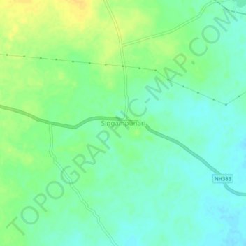Mappa topografica Singampunari, altitudine, rilievo