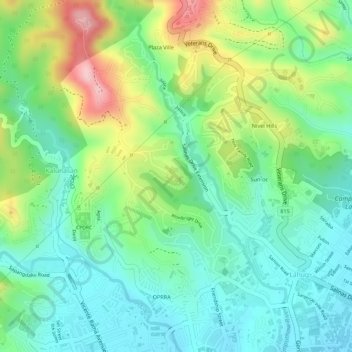 Mappa topografica Beverly View, altitudine, rilievo