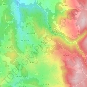 Mappa topografica Freydevialle, altitudine, rilievo
