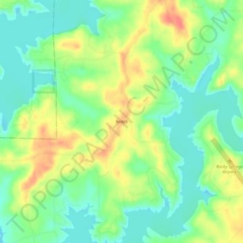 Mappa topografica Ardell, altitudine, rilievo