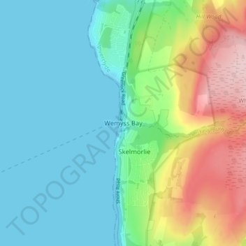 Mappa topografica Wemyss Bay, altitudine, rilievo