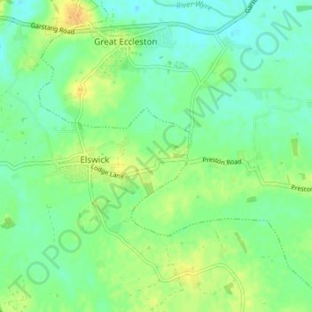 Mappa topografica Crossmoor, altitudine, rilievo