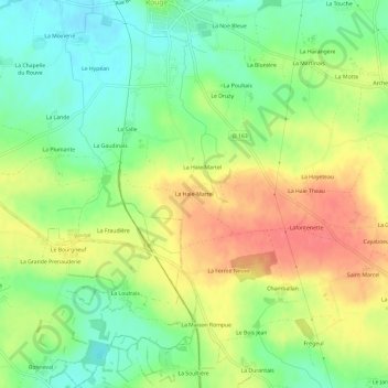 Mappa topografica La Haie-Martel, altitudine, rilievo