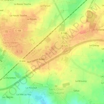 Mappa topografica Zone industrielle du Maupas, altitudine, rilievo