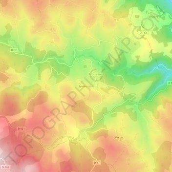 Mappa topografica Malbuisson, altitudine, rilievo