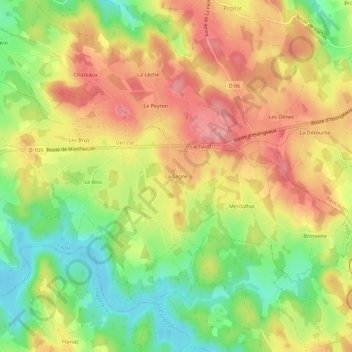 Mappa topografica La Sagne, altitudine, rilievo