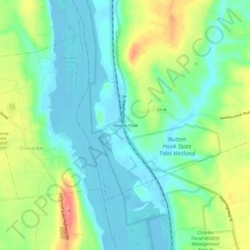 Mappa topografica Newton Hook, altitudine, rilievo