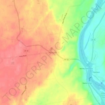 Mappa topografica Bacon Hill, altitudine, rilievo