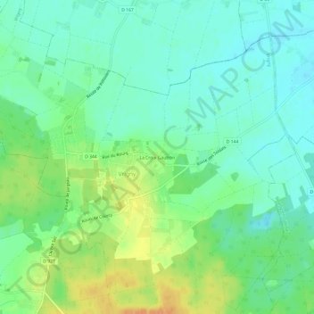 Mappa topografica La Croix Gautron, altitudine, rilievo
