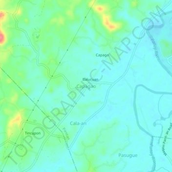 Mappa topografica Capagao, altitudine, rilievo