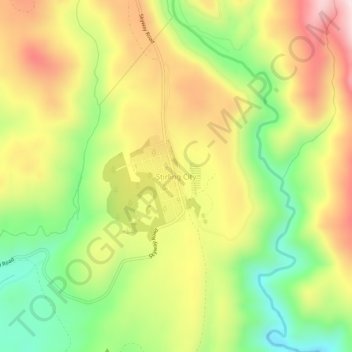 Mappa topografica Stirling City, altitudine, rilievo
