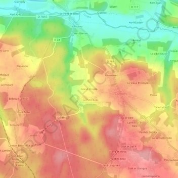Mappa topografica Grand Christo, altitudine, rilievo